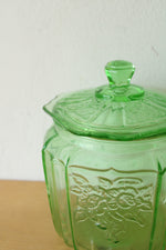 Vintage Green Mayfair Open Roses Biscuit Jar