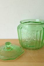 Vintage Green Mayfair Open Roses Biscuit Jar