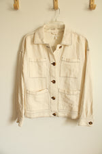 NEW Maurices Cotton Cream Button Down Shirt | S