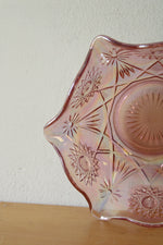 Pink Carnival Cut Glass Bowl