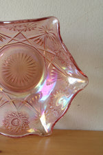 Pink Carnival Cut Glass Bowl