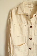 NEW Maurices Cotton Cream Button Down Shirt | S