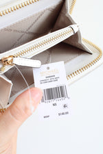 NEW MICHAEL Michael Kors Barbara Optic White Coin Card Case
