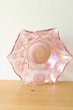 Pink Carnival Cut Glass Bowl