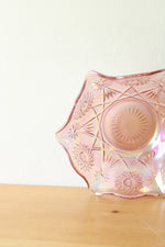 Pink Carnival Cut Glass Bowl