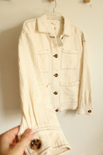 NEW Maurices Cotton Cream Button Down Shirt | S