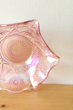 Pink Carnival Cut Glass Bowl
