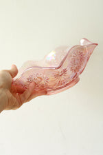 Pink Carnival Cut Glass Bowl