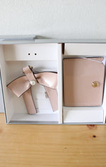 NEW Nine West Pink Card Case & Bow Dangle Keychain Accessory