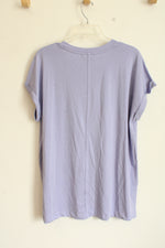 NEW Banana Republic Light Purple Cuffed Sleeve T-shirt  | L