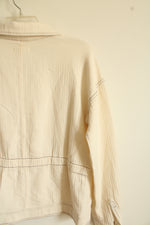 NEW Maurices Cotton Cream Button Down Shirt | S