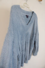 Roman's Soft Fuzzy Blue V-Neck Sweater | 22/24 (1X)