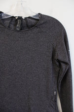 Mondetta Gray Balck Fleece Lined Fitted Athletic Top | XS