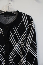 Designers Original Black & White Patterned Button Down Cardigan | XL