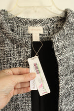 NEW Chico's Black and White Tweed Boucle Blazer with Bottom Ruffles | 2