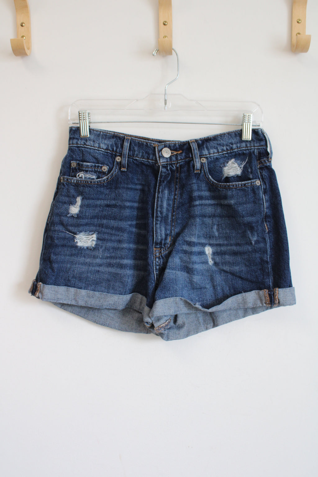 Aeropostale Distressed High Rise Curvy Mom Short | 8