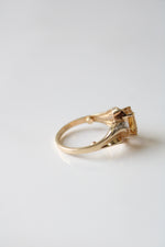 Emerald Cut Citrine Yellow 10KT Gold Ring | Size 6-6.5