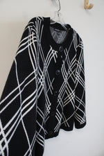 Designers Original Black & White Patterned Button Down Cardigan | XL