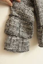 NEW Chico's Black and White Tweed Boucle Blazer with Bottom Ruffles | 2