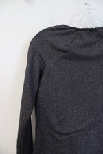 Mondetta Gray Balck Fleece Lined Fitted Athletic Top | XS