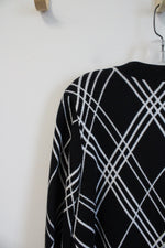 Designers Original Black & White Patterned Button Down Cardigan | XL