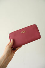 Coach Dusty Rose Pebble Zip Around Wallet