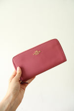 Coach Dusty Rose Pebble Zip Around Wallet