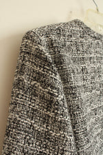 NEW Chico's Black and White Tweed Boucle Blazer with Bottom Ruffles | 2
