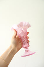 Fenton Empress Rose Footed Daffodil Ruffled Edge Vase
