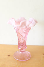Fenton Empress Rose Footed Daffodil Ruffled Edge Vase
