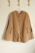 Calvin Klein Tan Felted Cape with Gold Fixtures | S/M