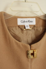 Calvin Klein Tan Felted Cape with Gold Fixtures | S/M