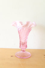 Fenton Empress Rose Footed Daffodil Ruffled Edge Vase