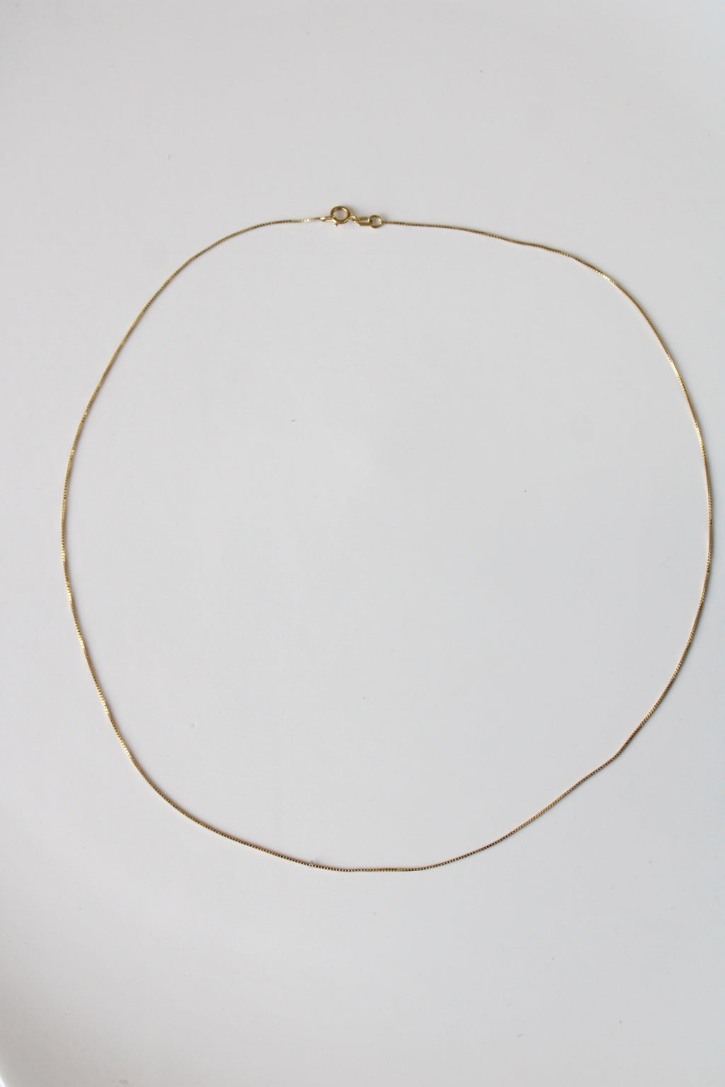 Mini Box Chain Yellow 14K Gold Necklace
