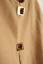 Calvin Klein Tan Felted Cape with Gold Fixtures | S/M