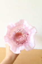 Fenton Empress Rose Footed Daffodil Ruffled Edge Vase