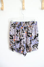 NEW Garage Black Blue & Orange Tropical Patterned Shorts | XS