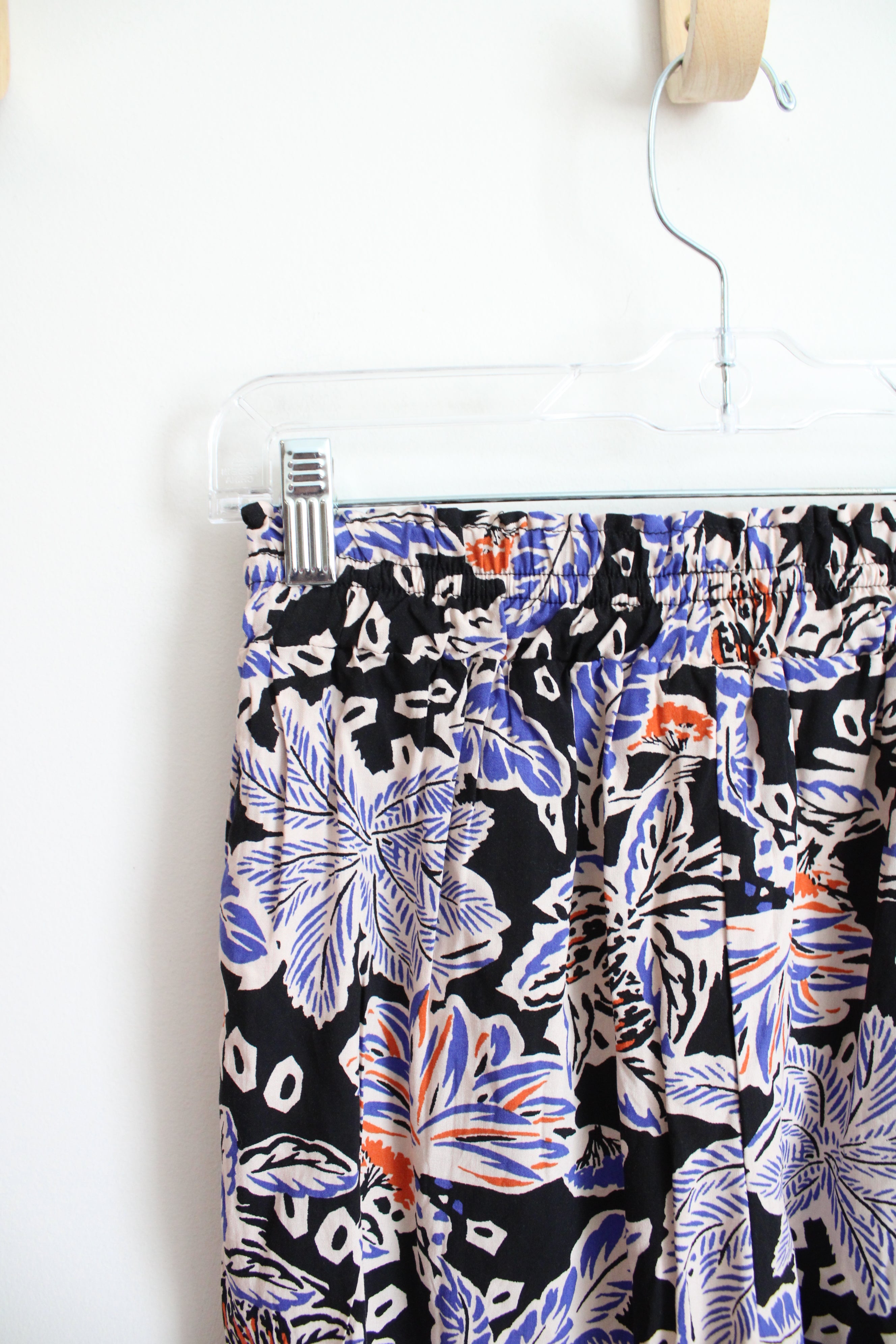 NEW Garage Black Blue & Orange Tropical Patterned Shorts | XS
