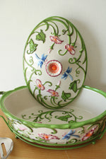 Temp-Tations By Tara Dragonfly 2.0 QT Casserole Dish W/ Carrier Trivet & Spoon