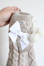 NEW Ugg Pom Pom Tan Fleece Lined Cozy Socks