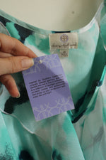 NEW Hot in Hollywood Teal Blue and White Cold Shoulder Ruffle Top | XL