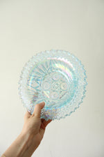 Blue Cut Carnival Glass Bowl