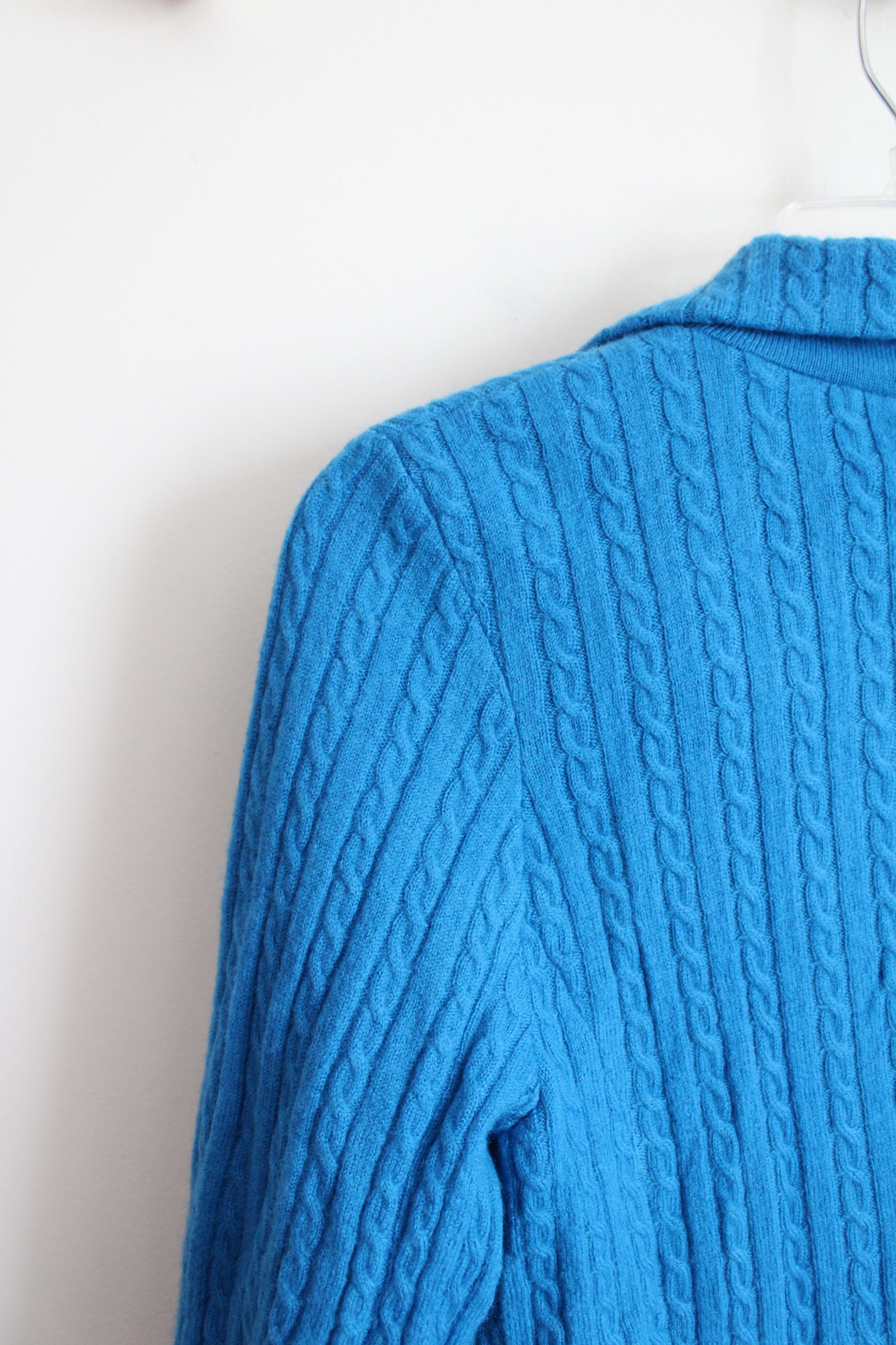 NEW Liz Claiborne Blue Cable Knit Wool Blazer | S Petite