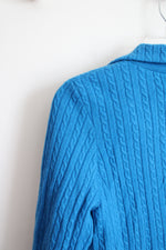 NEW Liz Claiborne Blue Cable Knit Wool Blazer | S Petite