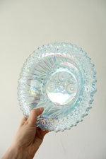 Blue Cut Carnival Glass Bowl