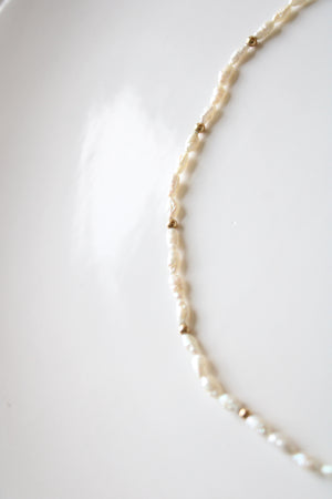 Baroque Genuine Pearl Beaded 14K Gold Clasp Necklace