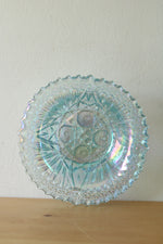 Blue Cut Carnival Glass Bowl