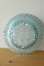 Blue Cut Carnival Glass Bowl