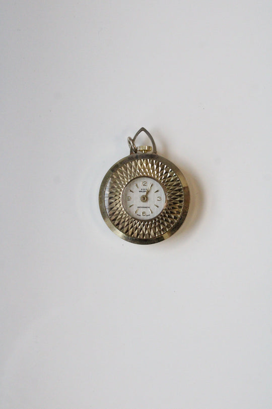 Waldman Gold Tone Vintage Wind Up Pocket Watch