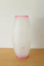 Crackle Glass Hummingbird & Lilly Vase